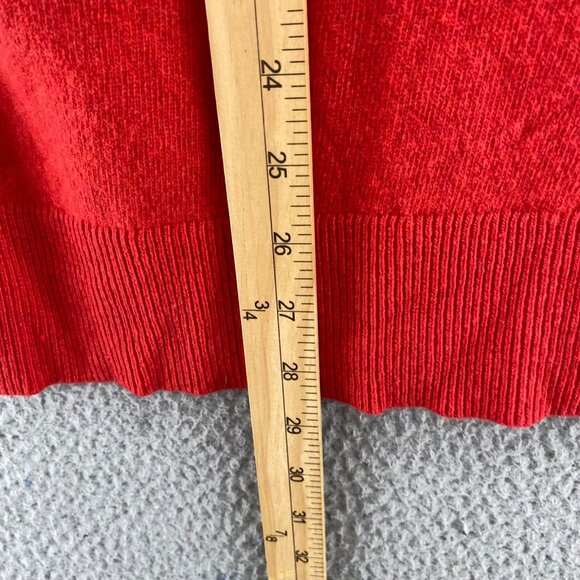 Ann Taylor Sweater Womens Medium Red Wool Blend Turtleneck Pullover Stretch Knit - Picture 9 of 10